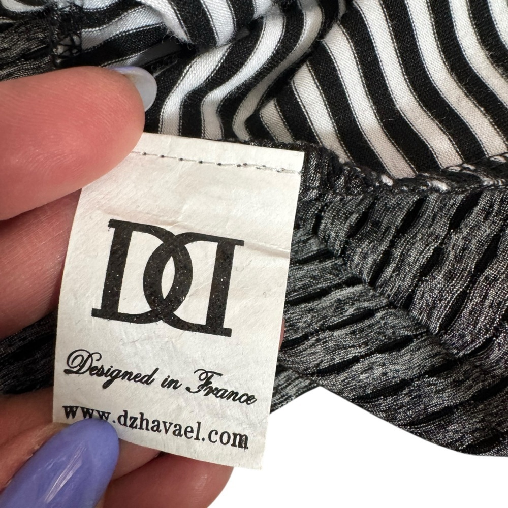 Dzhaniel Couture Zip Tunic Jacket Dress Black White Striped Avant Garde Artsy S - Picture 4 of 8